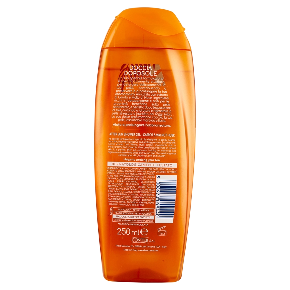 Leocrema Solare Doccia Doposole Carota e Mallo di Noce 250 ml